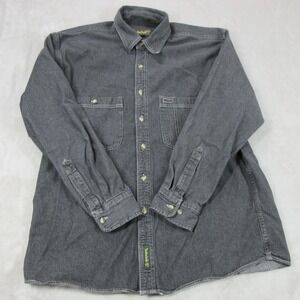 Vintage Timberland Shirt Grey Medium Denim Long Sleeve Western Rancher Workwear